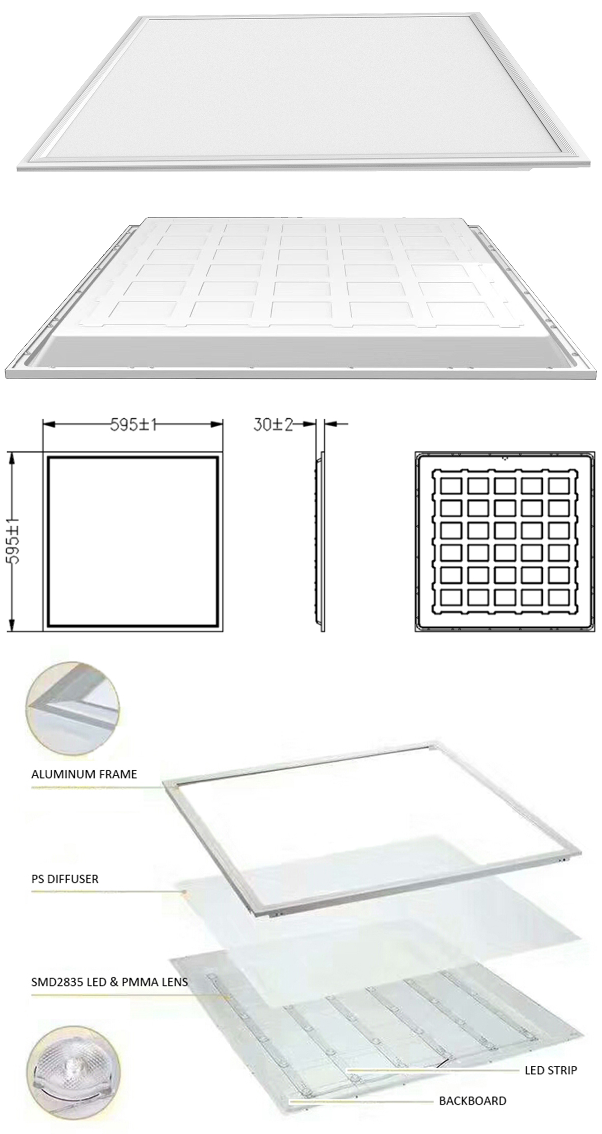 LED Back Lit Panel Light