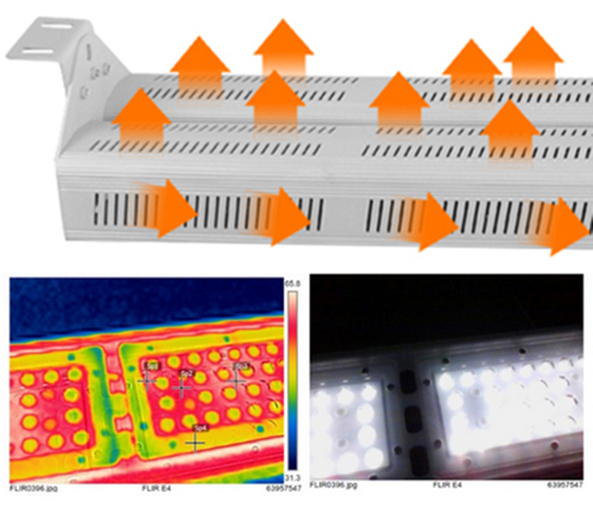 LED linear high bay light heat dissipation