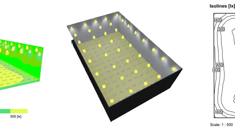 Lighting Layout Plan with UFO LED High Bay Light