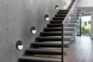 LED Bulkhead Light installed in Stairway
