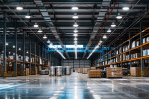 expansive_industrial_facility_with_round_LED_high bay light