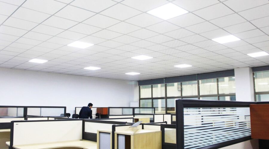 recessed LED panel light applications in office