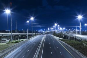 LED street lights in highway