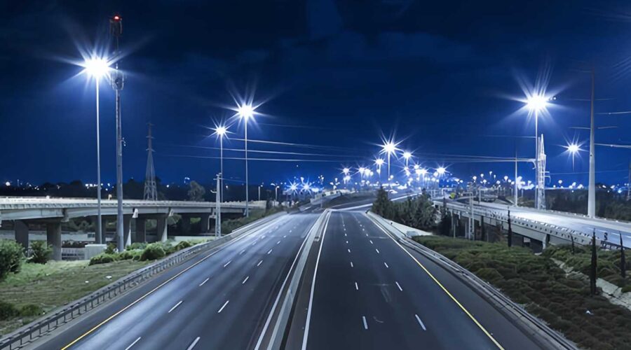 LED street lights in highway