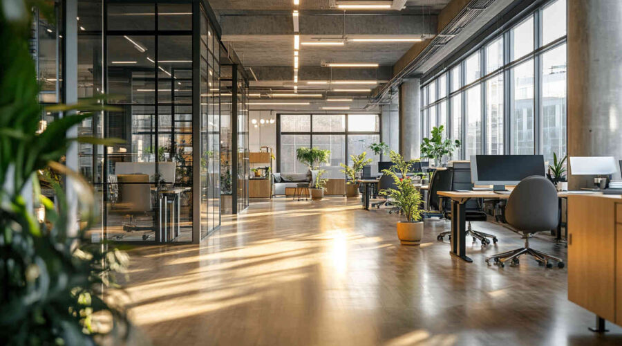A_modern_office_space_illuminated_by_tunable_white