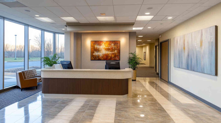 corporate_office_space_featuring_smart lighting systems