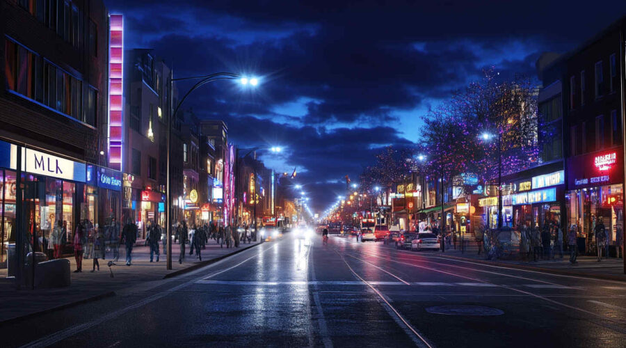 A_bustling_urban_street_at_night_illuminated_by_LED_street_lights