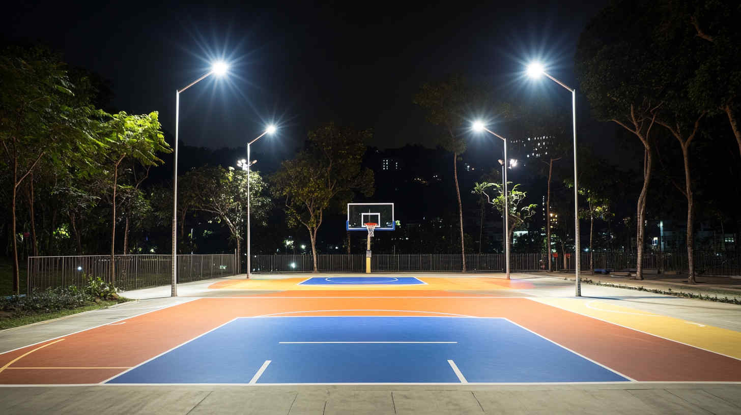 An_outdoor_recreational_basketball_court_with_6_LED 