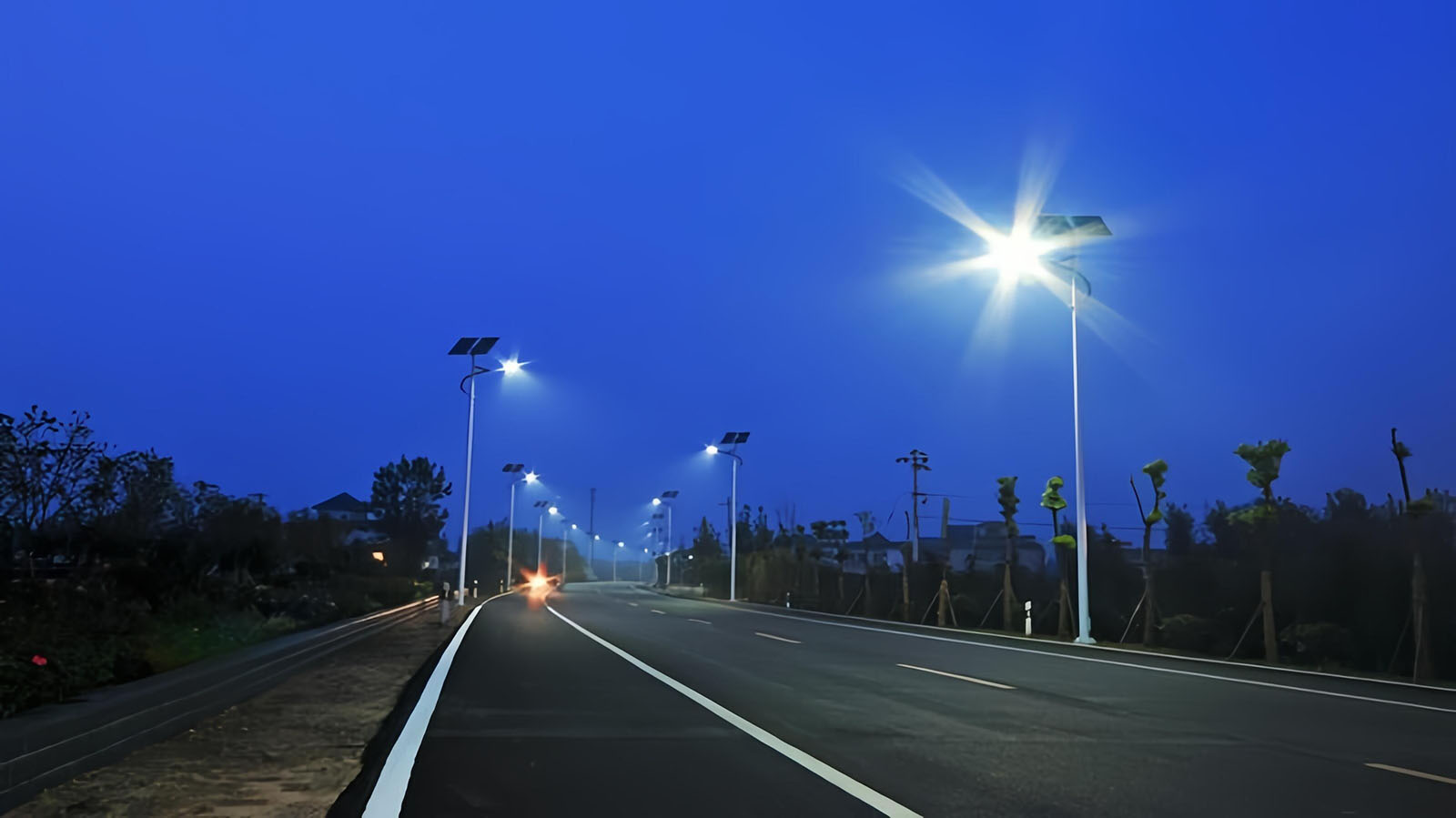 Solar Street Lights on Road