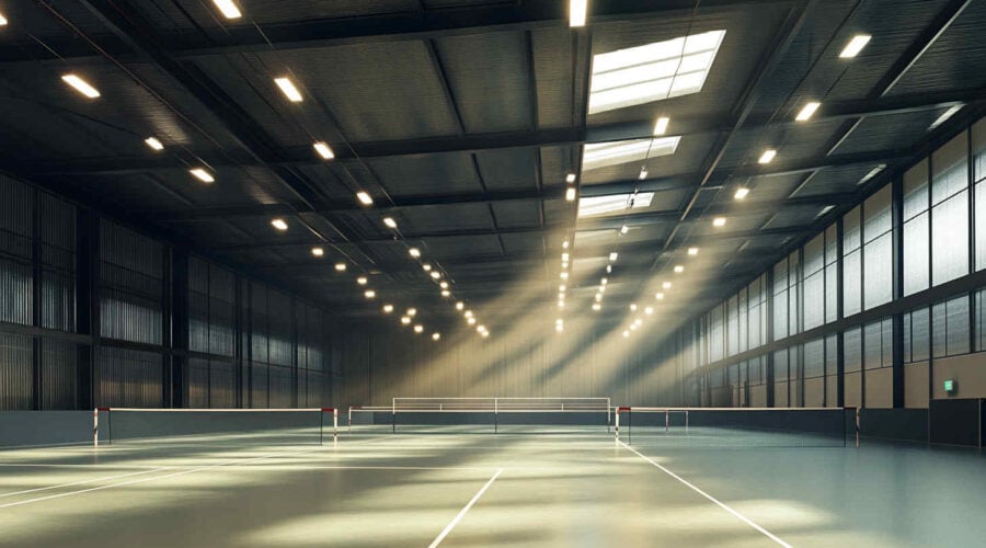 spacious_indoor_badminton_court_under_LED_high_bay-light
