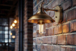 A_vintage-style_brass_wall_sconce