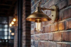 A_vintage-style_brass_wall_sconce