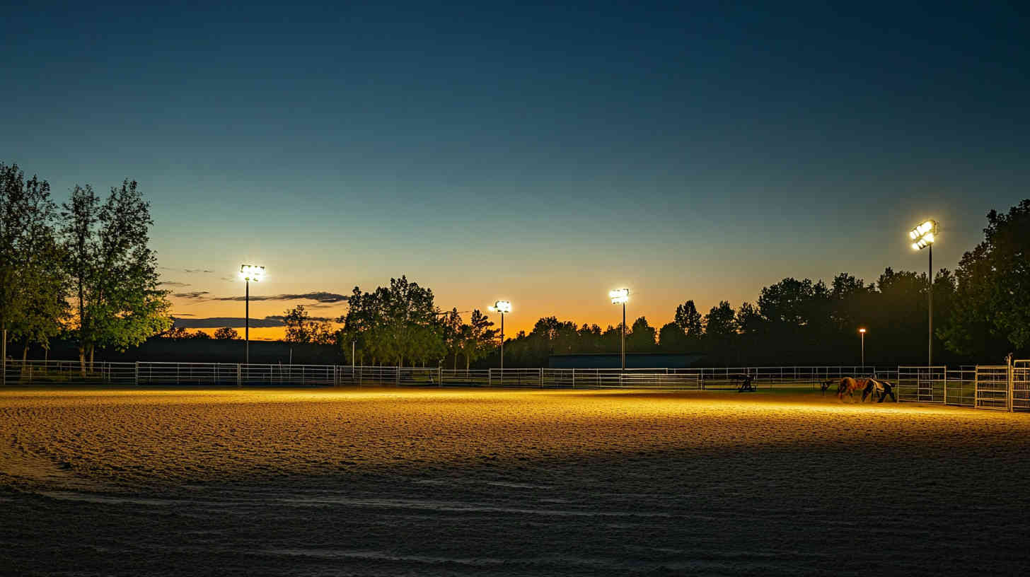 outdoor_horse_arena_at_night_LED_high_mast_floodlight