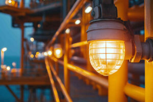 Explosion-proof_LED_floodlight_in_an_oil_rig_setting
