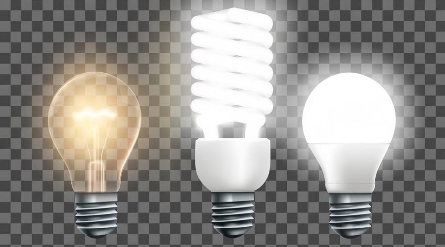 different types of light bulbs