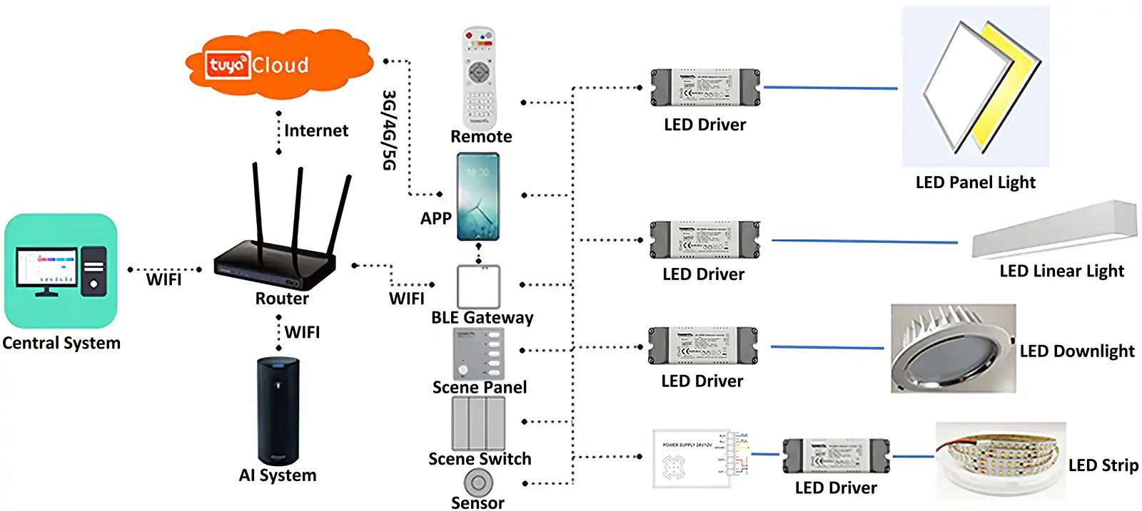 2.4G Wireless and Bluetooth SIG Mesh Control