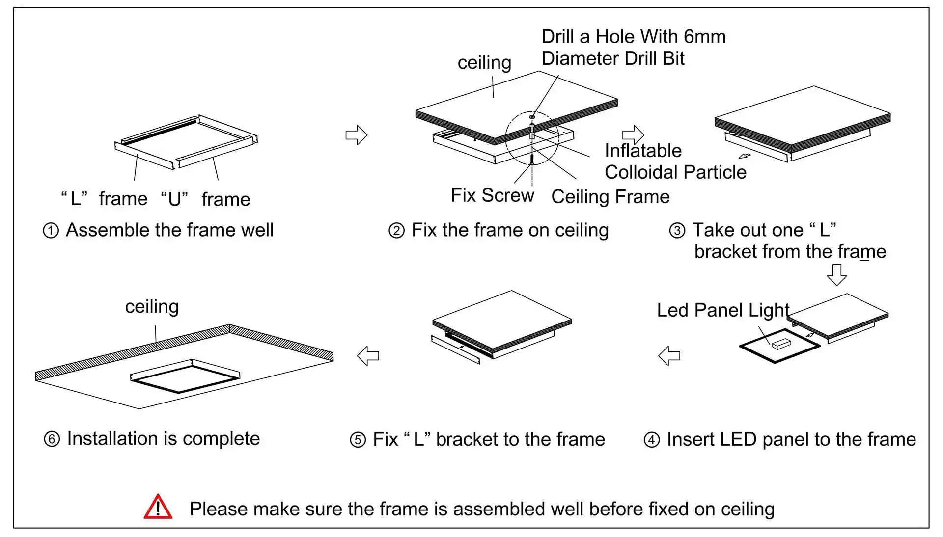 Surface Mounting of LED Panel Light