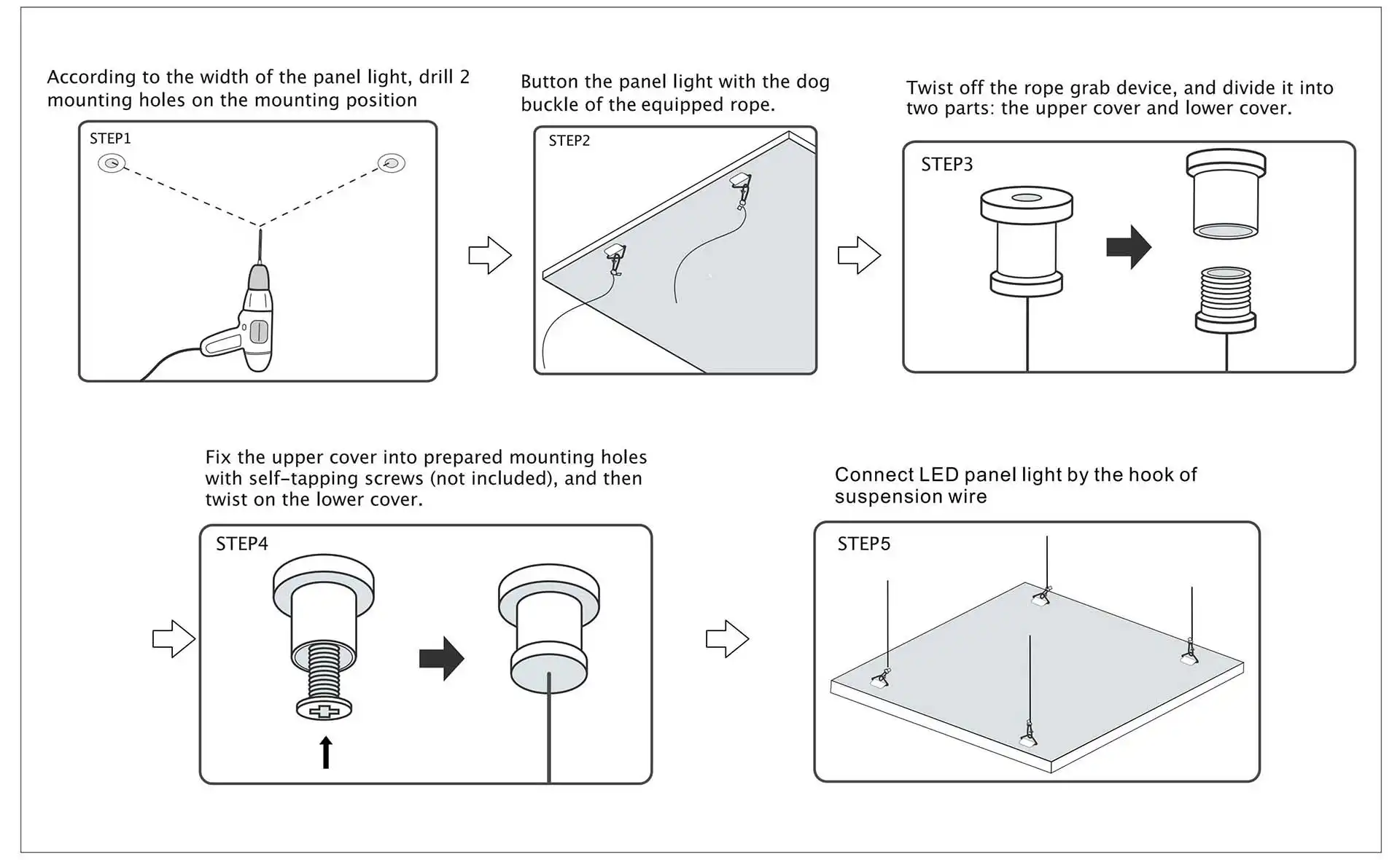 Suspension Mounting of LED Panel Light