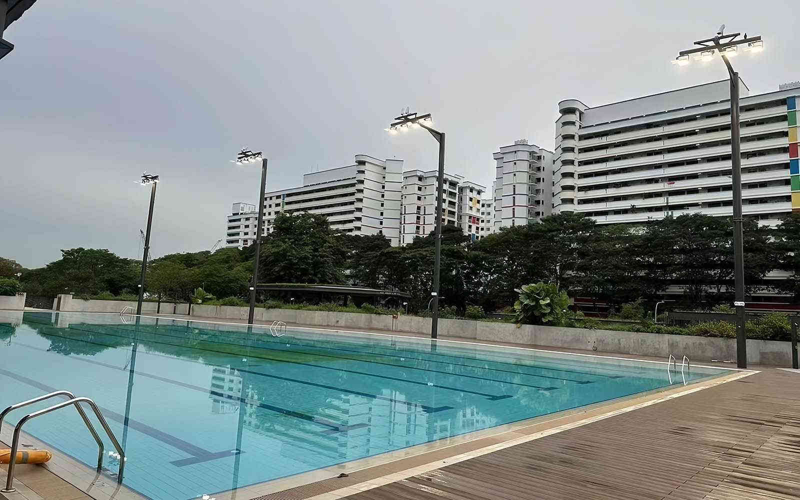 LED High Mast Light installed for Swiming Pool
